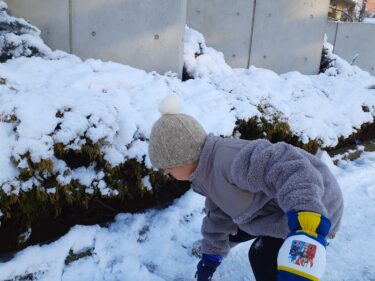 君が生まれて初めて積もった雪は2022年1月6日。君が4歳のとき。大はしゃぎの君が可愛かった。