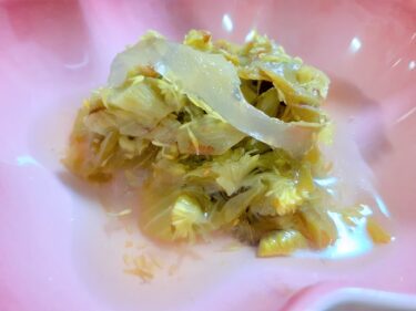 ふきのとうとアロエの甘酢漬け